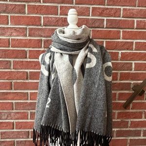 •Etudes Studio Wool Blanket Graphic Scarf 80”x30”NWOT Unisex Made in Italy